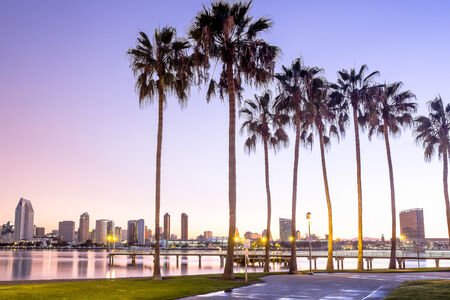 view of san diego waterfront at dusk
